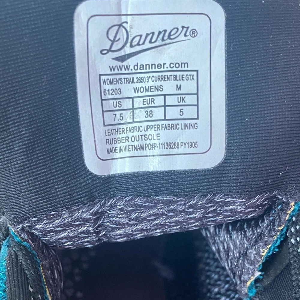 Danner Trail 2650 GTX Current Blue Suede Gore-Tex Waterproof Hiking Shoes 7.5 - Picture 7 of 11